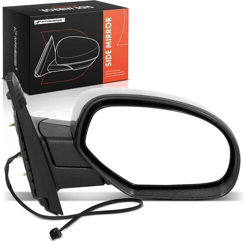 A-Premium Pair (2) Driver and Passenger Side Power Door Mirror - Compatible with Chevrolet Tahoe, Suburban 1500 2500 & GMC Yukon, Yukon XL 1500 2500 - Heated Manual Folding Black+Chrome in Saudi Arabia