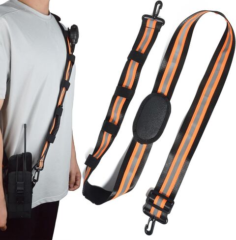 High-Visibility Reflective Shoulder Strap for Two-Way Radio Holster, Convert Clip-On Holster to Crossbody Carry, Mic Cable Management & Secure Clip Holder, Adjustable with Heavy-Duty Hook Clips in Kuwait