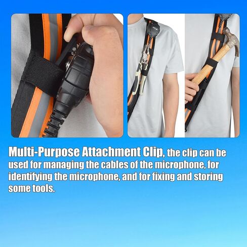 High-Visibility Reflective Shoulder Strap for Two-Way Radio Holster, Convert Clip-On Holster to Crossbody Carry, Mic Cable Management & Secure Clip Holder, Adjustable with Heavy-Duty Hook Clips in Kuwait