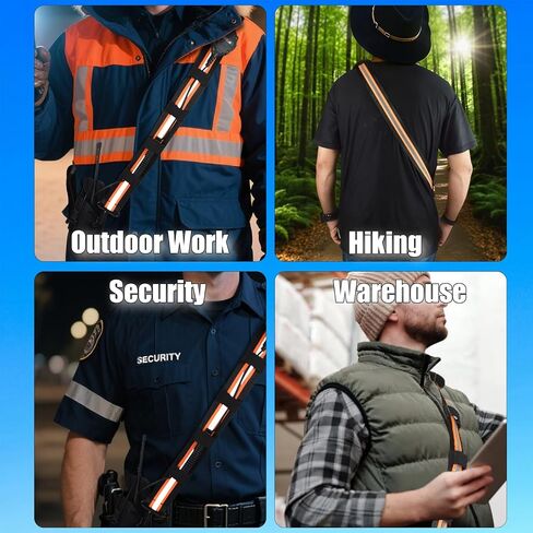 High-Visibility Reflective Shoulder Strap for Two-Way Radio Holster, Convert Clip-On Holster to Crossbody Carry, Mic Cable Management & Secure Clip Holder, Adjustable with Heavy-Duty Hook Clips in Kuwait