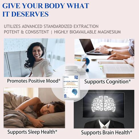 Magnesium L-Threonate 2000mg with Vitamin D, K2, Fish Oil & Ashwagandha - Brain Health, Memory, Sleep Support - Vegan Non-GMO, 120 Capsules in Saudi Arabia