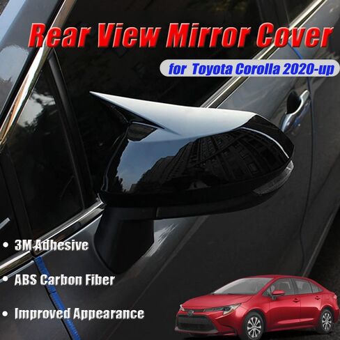 BOYUER لسيارة Toyota Corolla 2020 2021 2022 2023 2024 2025,2019-2025 Corolla Hatchback قطعتان من أغطية حماية مرآة الرؤية الخلفية الجانبية للسيارة ABS وزخارف ملحقات السيارة الخارجية (ألياف الكربون) in Kuwait