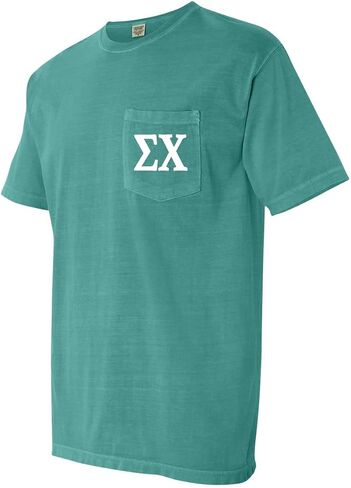 Sigma Chi Fraternity Letters Comfort Colors Pocket Shirt in Saudi Arabia