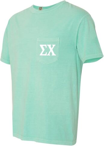 Sigma Chi Fraternity Letters Comfort Colors Pocket Shirt in Saudi Arabia