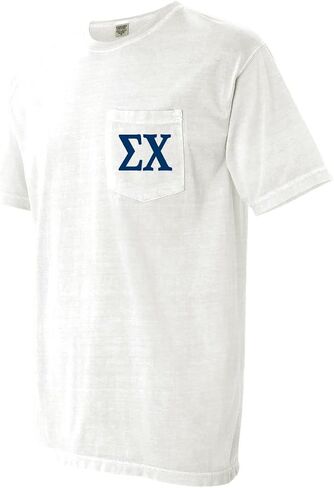 Sigma Chi Fraternity Letters Comfort Colors Pocket Shirt in Saudi Arabia