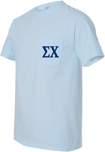 Sigma Chi Fraternity Letters Comfort Colors Pocket Shirt in Saudi Arabia