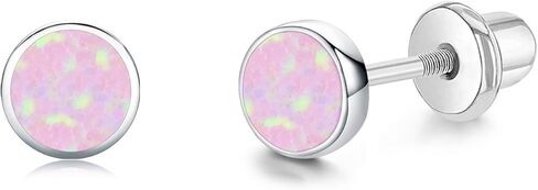 TANGPOET Opal Stud Earrings for Women 925 Sterling Silver Twist Screw Back Earrings Hypoallergenic for Sensitive Ears Comfy Sleeper Jewelry Gifts in Saudi Arabia