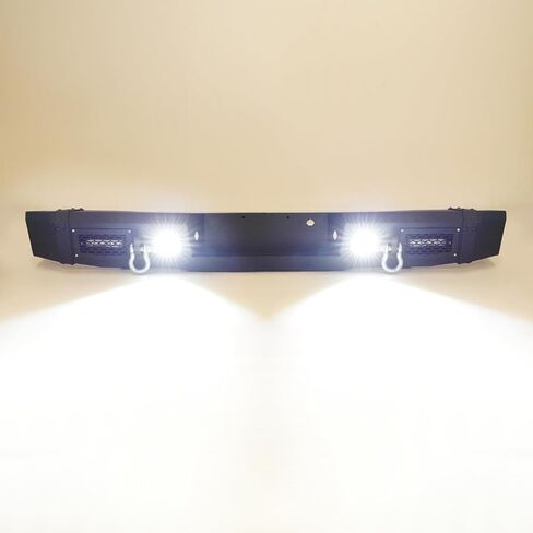 مجموعة المصد الخلفي KUAFU متوافقة مع 2009-2014 Ford F150 SVT Raptor مع أضواء LED مطلية بمسحوق فولاذي أسود in Saudi Arabia