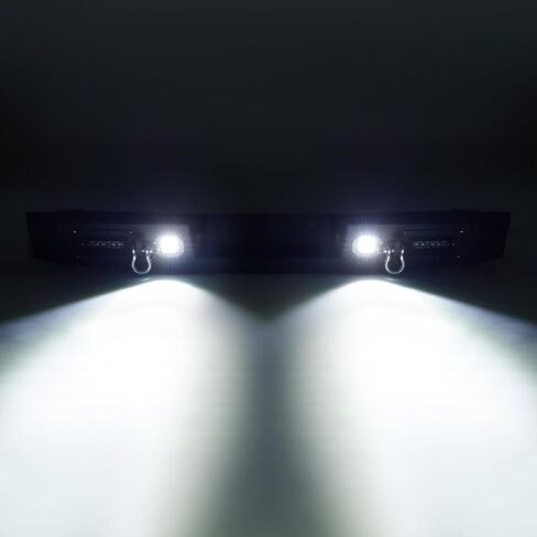 مجموعة المصد الخلفي KUAFU متوافقة مع 2009-2014 Ford F150 SVT Raptor مع أضواء LED مطلية بمسحوق فولاذي أسود in Saudi Arabia
