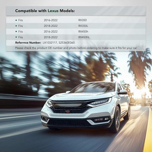 YHTAUTO غطاء المصد الجانبي الأمامي الأيمن للراكب متوافق مع Lexus RX350 2016-2022، RX350L 2018-2022، RX450h 2016-2022، RX450hL 2018-2022، دعامة ممتصة للصدمات in Saudi Arabia