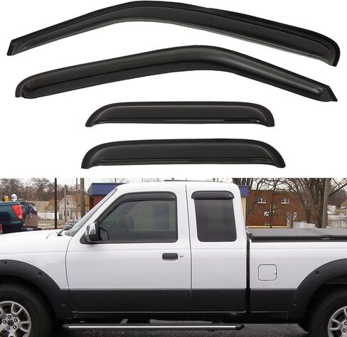 4pcs Front+Rear Smoke Tint Sun/Rain Guard Outside Mount Tape-On Vent Window Visors Compatible with 06-11 BMW E90 3-Series 08-12 M3 4-Door Sedan 323 325 328 330 335 i xdrive xi d in Saudi Arabia