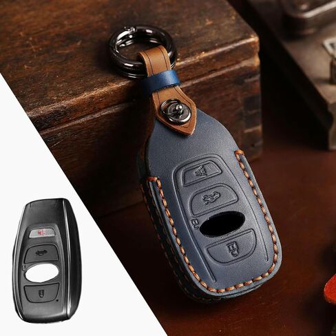 Premium Leather Key Fob Cover for Subaru Ascent BRZ Crosstrek Forester Impreza Legacy Outback WRX STI 2015-2023 2024 2025 Key Shell Case Holder Protector Accessories (Black) in Saudi Arabia