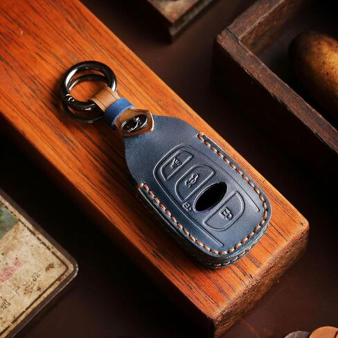 Premium Leather Key Fob Cover for Subaru Ascent BRZ Crosstrek Forester Impreza Legacy Outback WRX STI 2015-2023 2024 2025 Key Shell Case Holder Protector Accessories (Black) in Saudi Arabia
