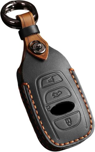 Premium Leather Key Fob Cover for Subaru Ascent BRZ Crosstrek Forester Impreza Legacy Outback WRX STI 2015-2023 2024 2025 Key Shell Case Holder Protector Accessories (Black) in Saudi Arabia