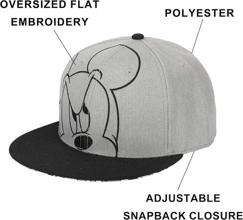 Bioworld ميكي بيكابو التطريز والتسامي القطن الرمادي المنقط B15 Snapback in Saudi Arabia