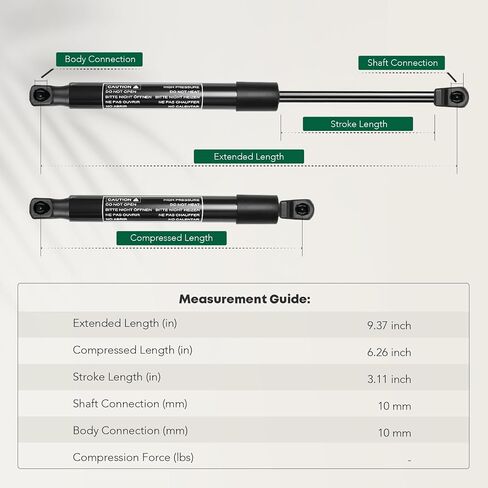 YHTAUTO Front Hood Gas Struts Shocks Replacement for Lincoln Town Car 1986-1989, Continental 1980, Mark VI 1980-1981, Set of 2 Bonnet Lift Supports, Replace# E6YB16C826AB in Saudi Arabia