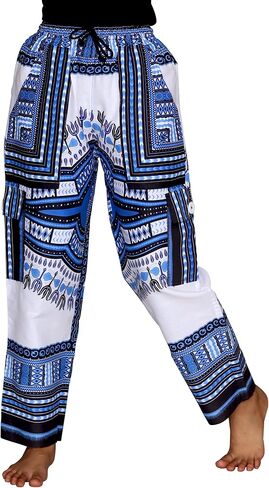 DA'IKI Loose and Casual Cotton African Dashiki Pants Cargo Khakis Ankara Art in Kuwait