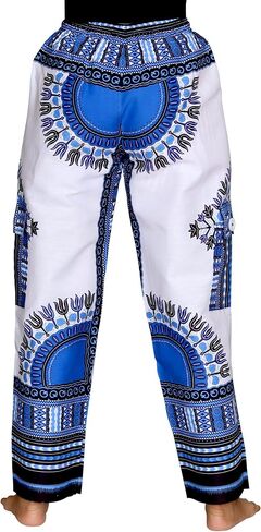 DA'IKI Loose and Casual Cotton African Dashiki Pants Cargo Khakis Ankara Art in Kuwait