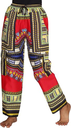 DA'IKI Loose and Casual Cotton African Dashiki Pants Cargo Khakis Ankara Art in Kuwait