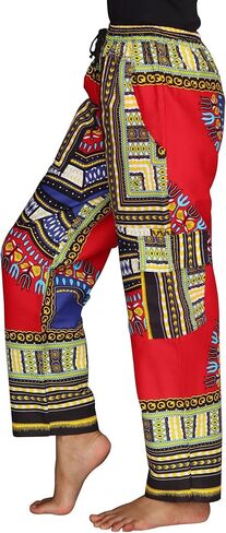DA'IKI Loose and Casual Cotton African Dashiki Pants Cargo Khakis Ankara Art in Kuwait