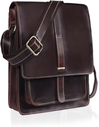 Handmade Leather Crossbody Bag – Vintage Messenger Satchel for Men & Women, Shoulder Sling Office Bag in Saudi Arabia