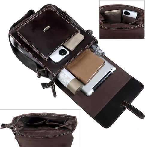 Handmade Leather Crossbody Bag – Vintage Messenger Satchel for Men & Women, Shoulder Sling Office Bag in Saudi Arabia