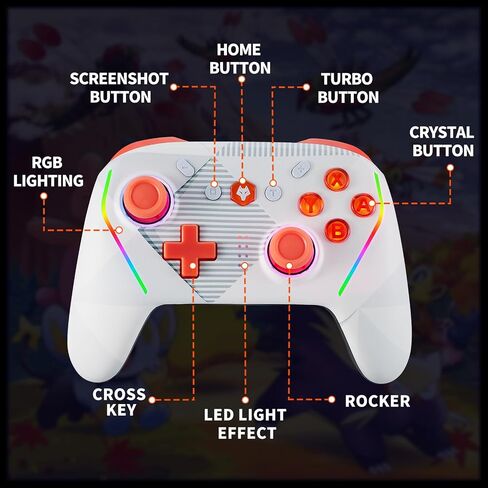 NBCP Wireless Controller for Nintendo Switch2 1 /Lite/OLED Controller, Controller with Mouse Touch on Back Buttons, with Wake, Programmable, Turbo Function (735lantou) in Saudi Arabia