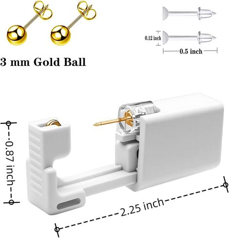 112 Pcs Ear Piercing Kits, Perfect Ear Piercing Gun Kit Great for Cartilage Quick Easy and Painless with Cute Cubic Zirconium Gold Silver Stud Earrings in Kuwait