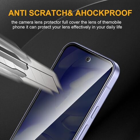 3 Pack Privacy Screen Protector for Google Pixel 8a With 3 Pack Camera Lens Protector, Anti Spy Tempered Glass 9H Hardness, Black Protector Anti Spy, Bubble Free, Anti-Scratch in Kuwait