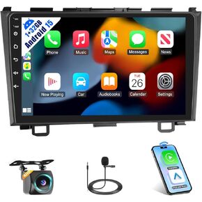 Android 13 Wireless Carplay Car Stereo لـ Honda CRV 2007-2011 - 9 بوصة راديو سيارة تعمل باللمس مع نظام الملاحة التلقائي Android اللاسلكي مع HIFI WiFi AHD Camera [1G & 32G] in Kuwait