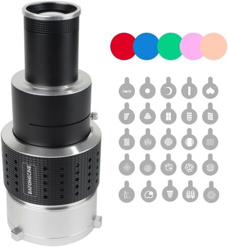 Optical Bowens Mount Projector Attachment Spotlight Conical Optical Snoot Photography Kit with Color Filters Various Gobos for Aputure Amaran 100DS/XS 200XS/DS 300C/DII/X 60D/XS Godox SL60 in Saudi Arabia