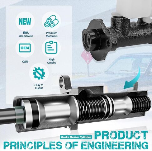 M39654 Brake Master Cylinder with Reservoir and Sensor Compatible with Mazda - B2000 1986-1987, B2200 1987-1993, B2600 1990-1993 - Replace OE UB39-43-400A,UB39-43-400B in Saudi Arabia