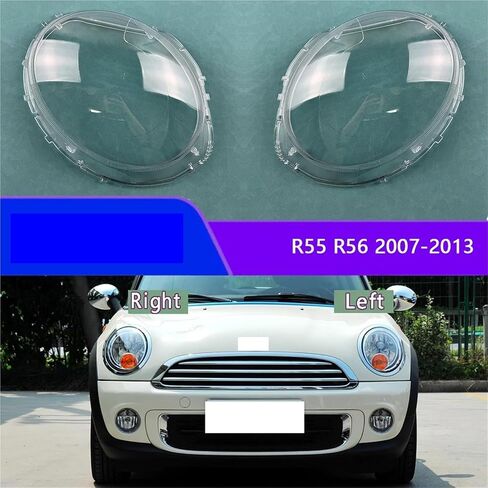 متوافق مع R55 R56 2007-2013 للمصابيح الأمامية غطاء قناع شفاف غطاء المصباح الأمامي زجاج شبكي استبدال العدسة الأصلية (منخفض بيار) in Saudi Arabia