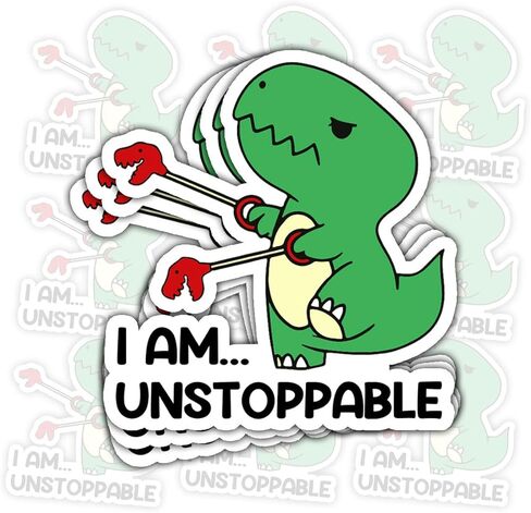 (3Pcs) Dinosaur I Am Unstoppable T-rex Vinyl Decal Sticker, Dinosaur Bumper Sticker, Dinosaur Car Accessories, Dinosaur Car Decal - Stickers for Laptop Water Bottle Phone Car Window Helmet 3" in Kuwait