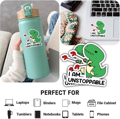 (3Pcs) Dinosaur I Am Unstoppable T-rex Vinyl Decal Sticker, Dinosaur Bumper Sticker, Dinosaur Car Accessories, Dinosaur Car Decal - Stickers for Laptop Water Bottle Phone Car Window Helmet 3" in Kuwait