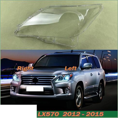 Compatible for Lexus LX570 2012 2013 2014 2015 Car Front Headlight Lens Cover Auto Headlamps Lampcover Transparent Lampshades Lamp Shell(Left) in Saudi Arabia