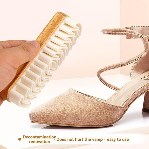 Magic Rubber Shoe Brush, Suede Shoe Brush and Eraser, Soft Suede Shoe Brush Cleanerwith Wooden Handle, Stain Eraser, Suede Cleaning Brush for Shoes/Bags/Jacket/Purse/Sofa (1pcs) in Saudi Arabia