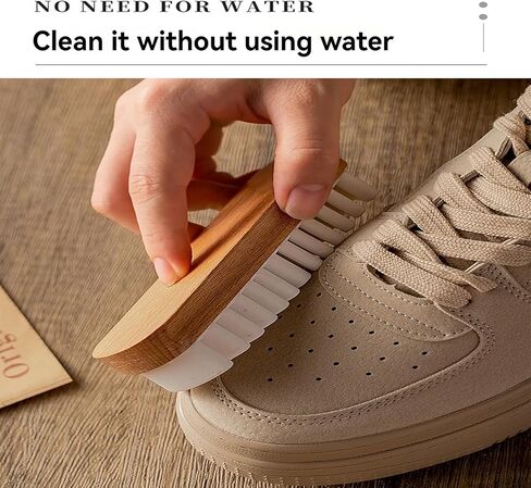 Magic Rubber Shoe Brush, Suede Shoe Brush and Eraser, Soft Suede Shoe Brush Cleanerwith Wooden Handle, Stain Eraser, Suede Cleaning Brush for Shoes/Bags/Jacket/Purse/Sofa (1pcs) in Saudi Arabia