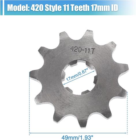 X AUTOHAUX 1 Set 420 Style 11 Teeth 17mm ID Motorcycle Front Engine Sprocket Fit for 50cc 70cc 110cc 125cc Motorcycle Dirt Pit Bike Mini Bike ATV in Saudi Arabia