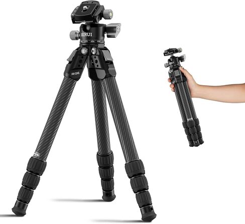 SIRUI Compact Mini Desktop Tripod, 20" Aluminum Portable Small Tabletop Tripod Stand with 360° Ball Head for DSLR, Camera, Phone, Loaded up to 22lbs, Phone Holder Included, AM-TT50 in Saudi Arabia