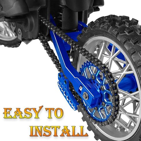 Steel Roller Chain&Rear Swing Arm&Rear Hub Chain Sprocket Gears&Front Sprocket&Chain Guard Protector&Rear Wheel Hub Hex Upgrades for L0Si 1/4 Promoto-MX Motorcycle RTR FXR,Silver in Saudi Arabia
