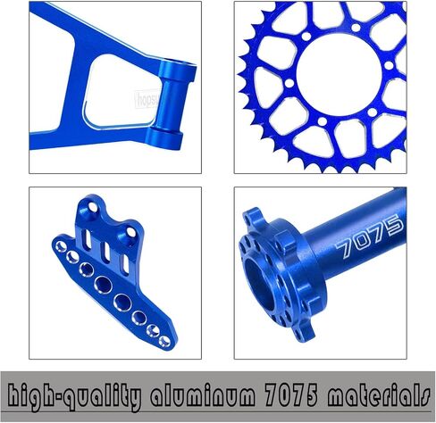 Steel Roller Chain&Rear Swing Arm&Rear Hub Chain Sprocket Gears&Front Sprocket&Chain Guard Protector&Rear Wheel Hub Hex Upgrades for L0Si 1/4 Promoto-MX Motorcycle RTR FXR,Silver in Saudi Arabia