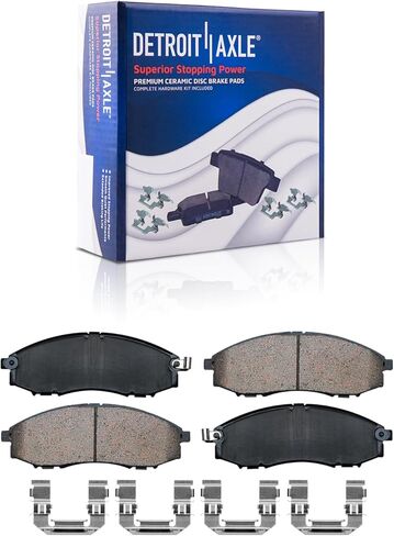 Detroit Axle - Front Brake Pads for 2003-2004 Nissan Frontier, 2000-2004 Xterra, Ceramic Brake Pads w/Hardware Replacement in Saudi Arabia