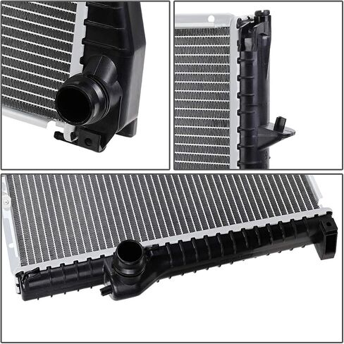 مشعاع ألومنيوم أساسي من DNA Motoring OEM-RA-2284 OE متوافق مع 99-06 BMW 525i / 528i / 530i / 545i، 25-9/16 بوصة عرض × 17-1/2 بوصة ارتفاع × 1-5/8 بوصة عمق، مدخل 1-1/2 بوصة، مخرج 1-1/2 بوصة in Saudi Arabia