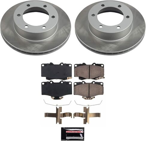 Power Stop SC1233 Front Brake Kit With Semi-Coated Brake Rotors and Ceramic Brake Pads & Hardware For 1995-2002 Toyota 4Runner [Models with 297mm Front Rotors] | 1998-2004 Toyota Tacoma [6 Lug] in Saudi Arabia