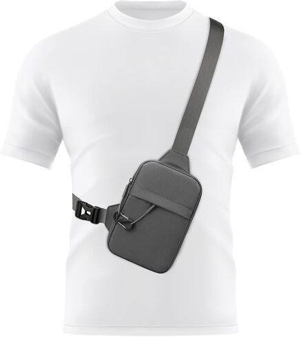 Peicees Small Anti-theft Sling Bag for Men Women Waterproof Mini Crossbody Backpack Chest Bag Travel Passport Phone Holder, Black in Saudi Arabia