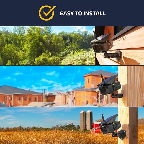 Vosker VKX Solar Powered 4G-LTE Outdoor Cellular Security Camera - No Wifi Needed, Motion Activated, Night Vision, SIM Card Included, On-demand Mode, IP65 Weather-Resistant in Kuwait