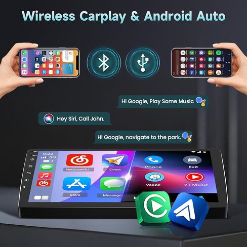 Android 13 Wireless Carplay Car Stereo لـ Honda CRV 2007-2011 - 9 بوصة راديو سيارة تعمل باللمس مع نظام الملاحة التلقائي Android اللاسلكي مع HIFI WiFi AHD Camera [1G & 32G] in Kuwait