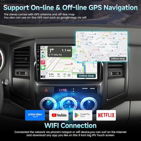 Android 13 Wireless Carplay Car Stereo لـ Honda CRV 2007-2011 - 9 بوصة راديو سيارة تعمل باللمس مع نظام الملاحة التلقائي Android اللاسلكي مع HIFI WiFi AHD Camera [1G & 32G] in Kuwait