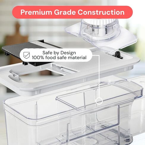 يشمل مروحية الخضار في Fullstar All -in -1 ، Slicer و Cheese Gather - Franch Fry Cutter & Veggie Dicer - Cheese Slicer - مكافأة يدويًا يدويًا (6 في 1 ، أسود/أبيض) in Kuwait